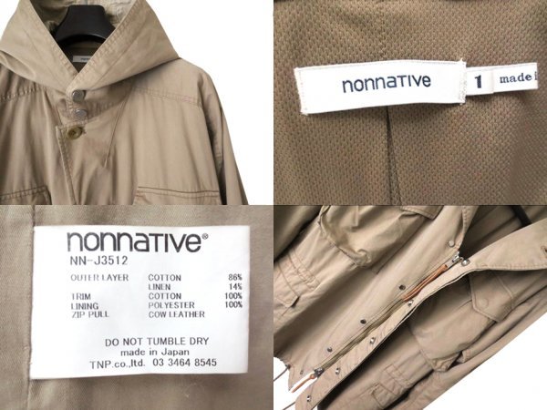 定価7.5万 19S/S nonnative HUNTER HOODED COAT C/L TWILL 1 ノンネイティブ ハンター フード コート ミリタリー パーカー_画像3