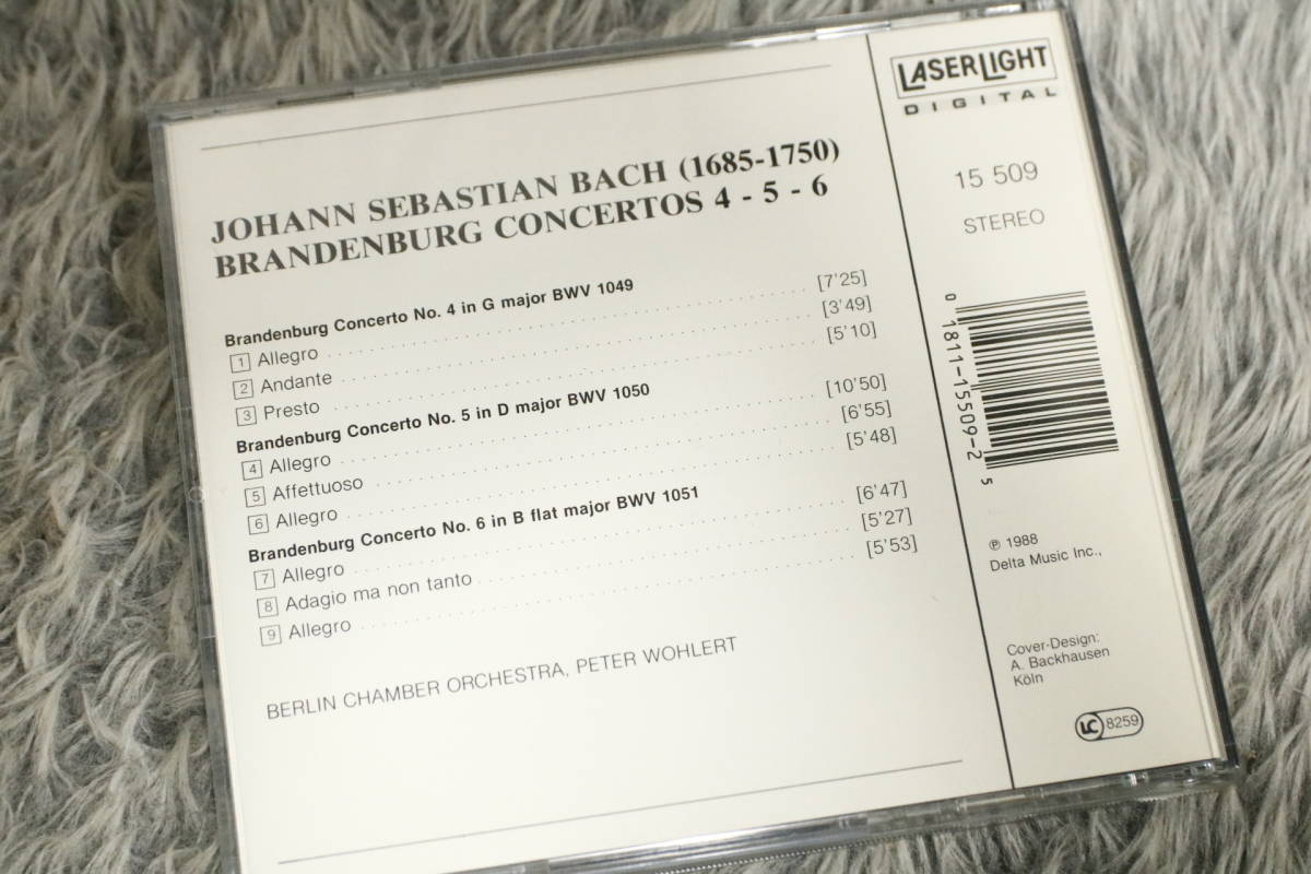 【クラシックCD】『ヨハン・セバスチャン・バッハ』◇ブランデンブルク協奏曲 4-5-6 15 509/CD-15969_画像2