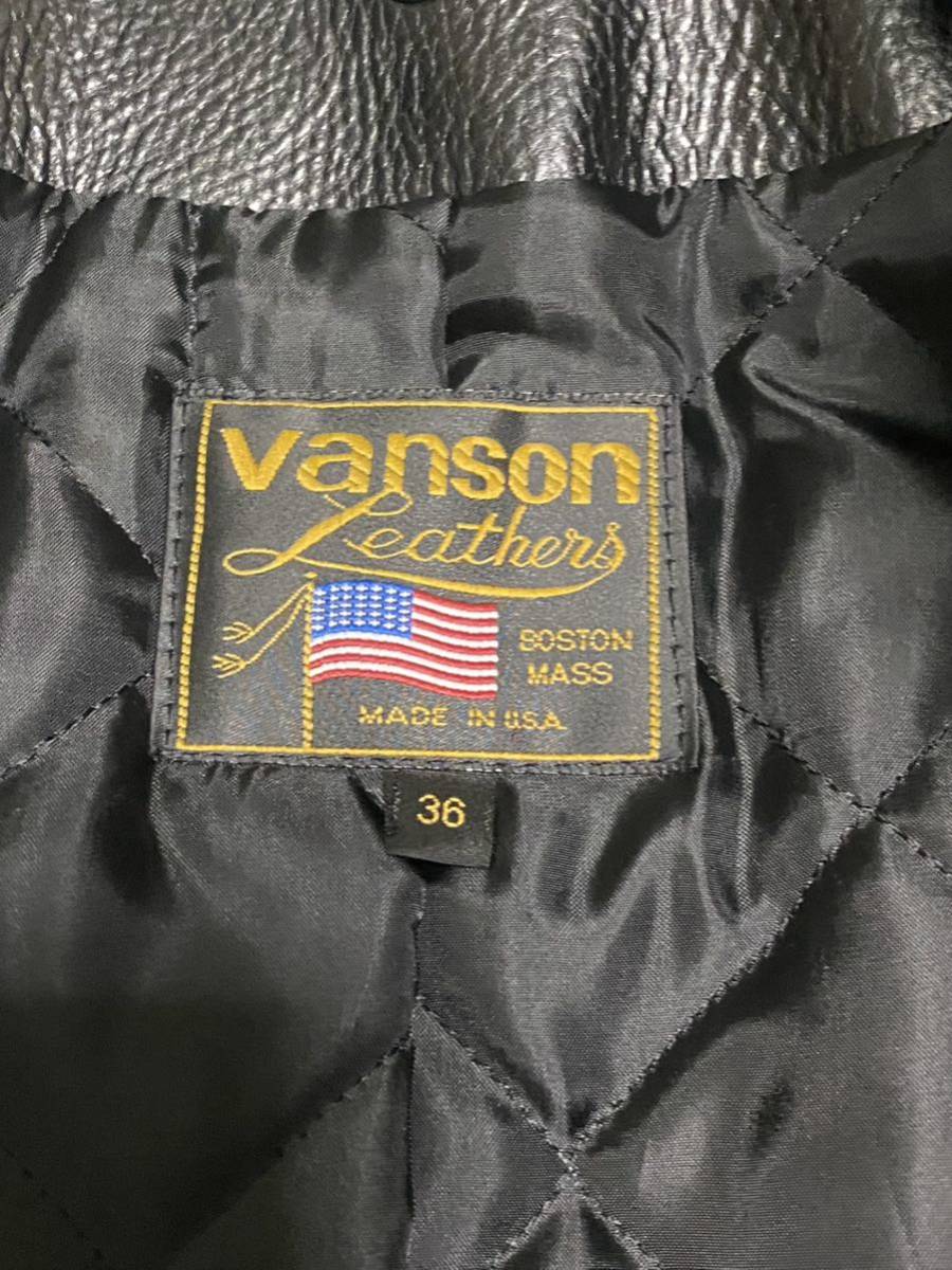 □ VANSON バンソン □ 上質 本革 牛革 レザー Bモデル スタンドカラー