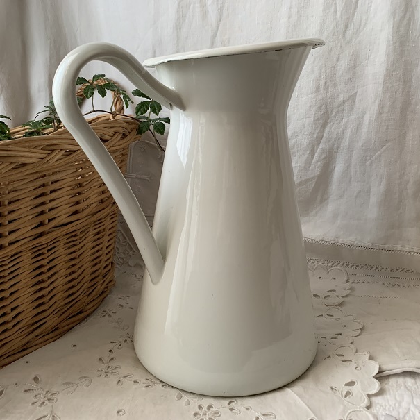  Ikea enamel howe low flower base large 3L European pitcher white white 