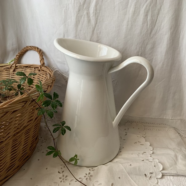  Ikea enamel howe low flower base large 3L European pitcher white white 