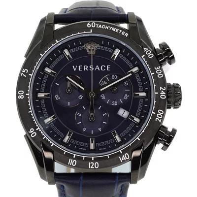 未使用品 VERSACE ヴェルサーチ クロノグラフ グルコ ブルー系 腕時計