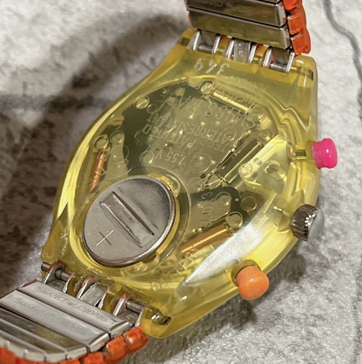 希少 ビンテージ SWATCH 腕時計 クロノグラフ オレンジ 電池切れ