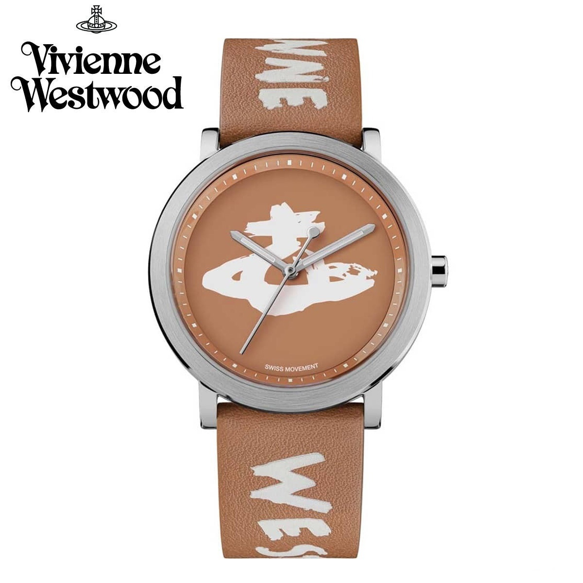 即納&大特価】 Vivienne Westwood 防水 革 レザー ブラウン VV253TNTN