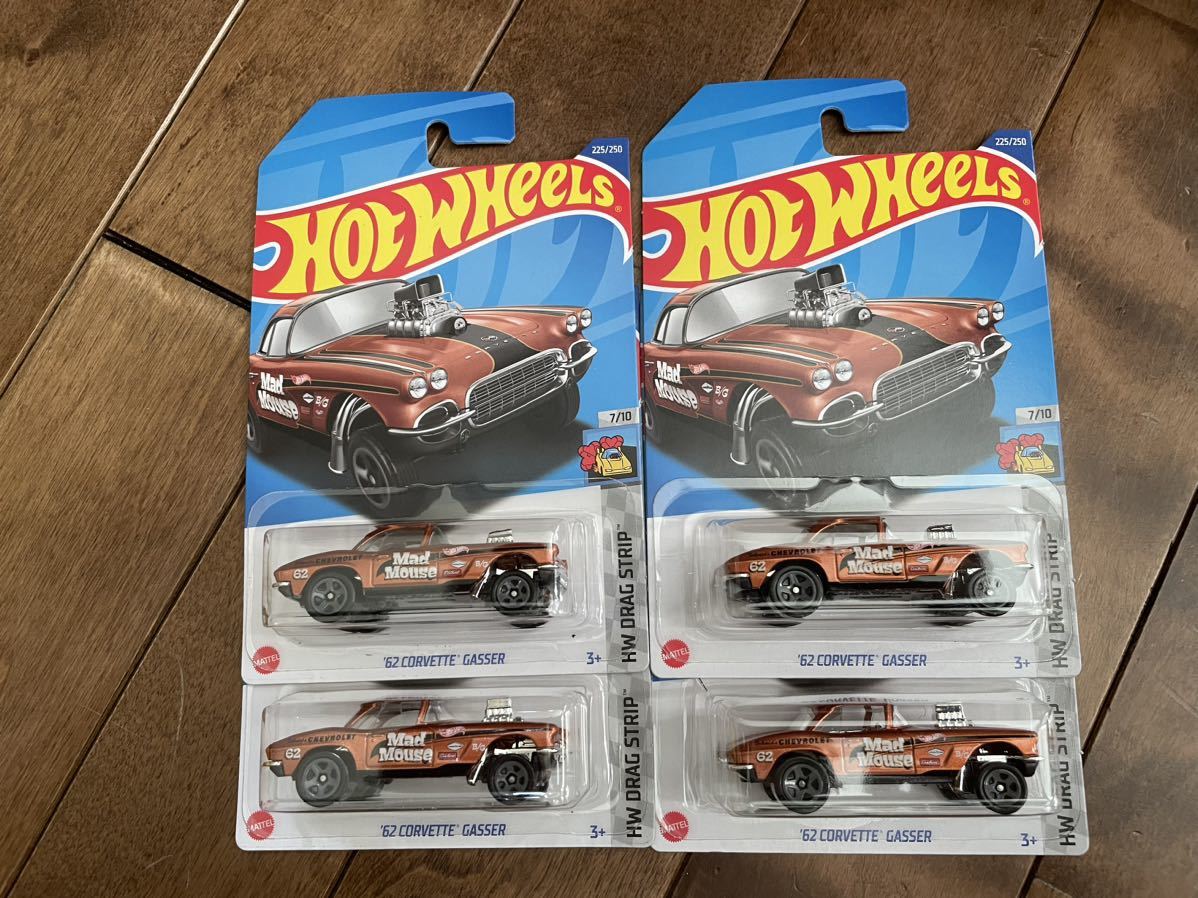 送料込4台セット Hot Wheels ホットウィール 62 corvette gasser コルベット ギャッサー_画像1