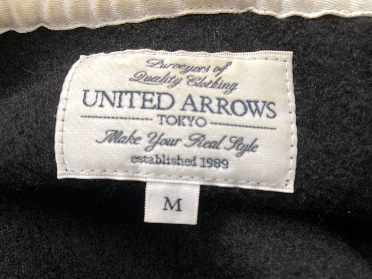 UNITED ARROWS メルトンウール ジップパーカー M ブラック ユナイテッドアローズ_画像3