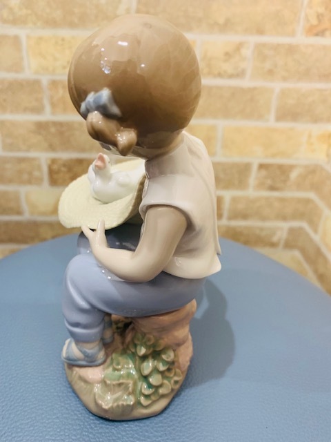 【美品】 リヤドロ（Lladro リアドロ 陶器人形 置物） 少女 アヒルとおしゃべり_画像3