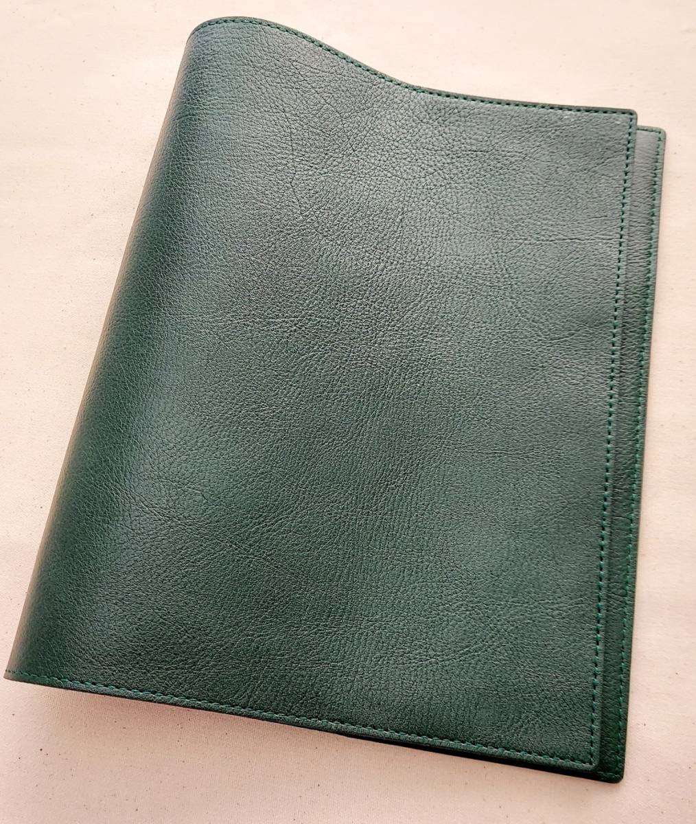  large . paper cover * green * green * deep green * cow leather * leather *. paper * new cooperation translation. old approximately . paper . compilation attaching correspondence * hand made * leather cover 