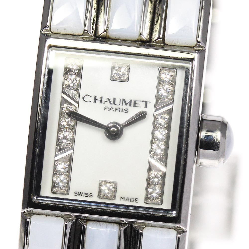 * superior article [Chaumet] Chaumet Kei sis Star crystal diamond W19630-35A quartz lady's [ev20]