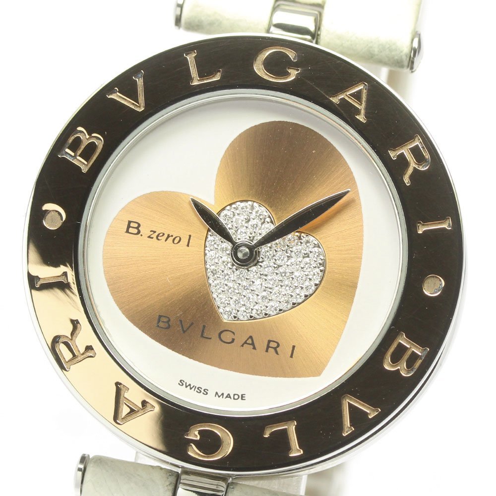 ☆良品★内箱・保証書付き【BVLGARI】ブルガリ B.zero1 ダブルハート BZP30S クォーツ レディース【ev20】_画像1