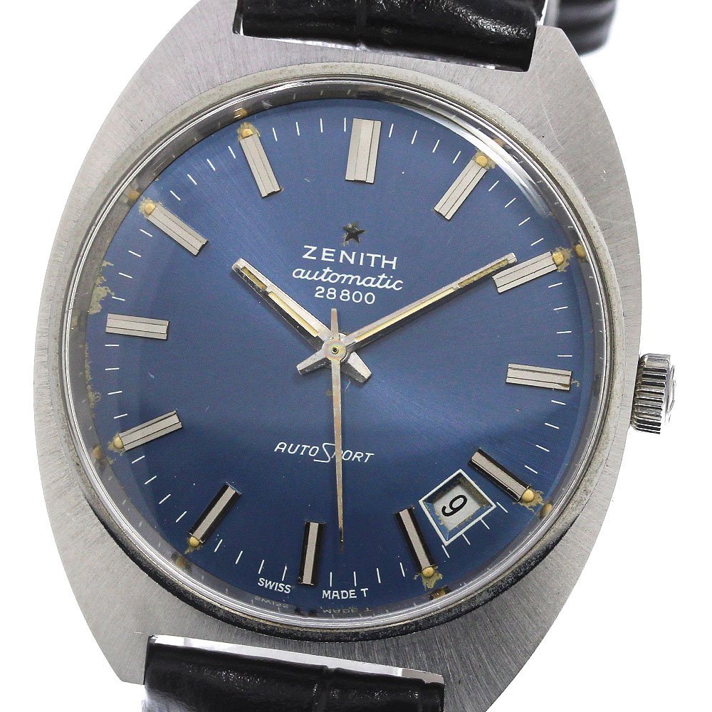 ゼニスCal.2542Cデイト腕時計シルバー手巻き1960年代メンズZENITH