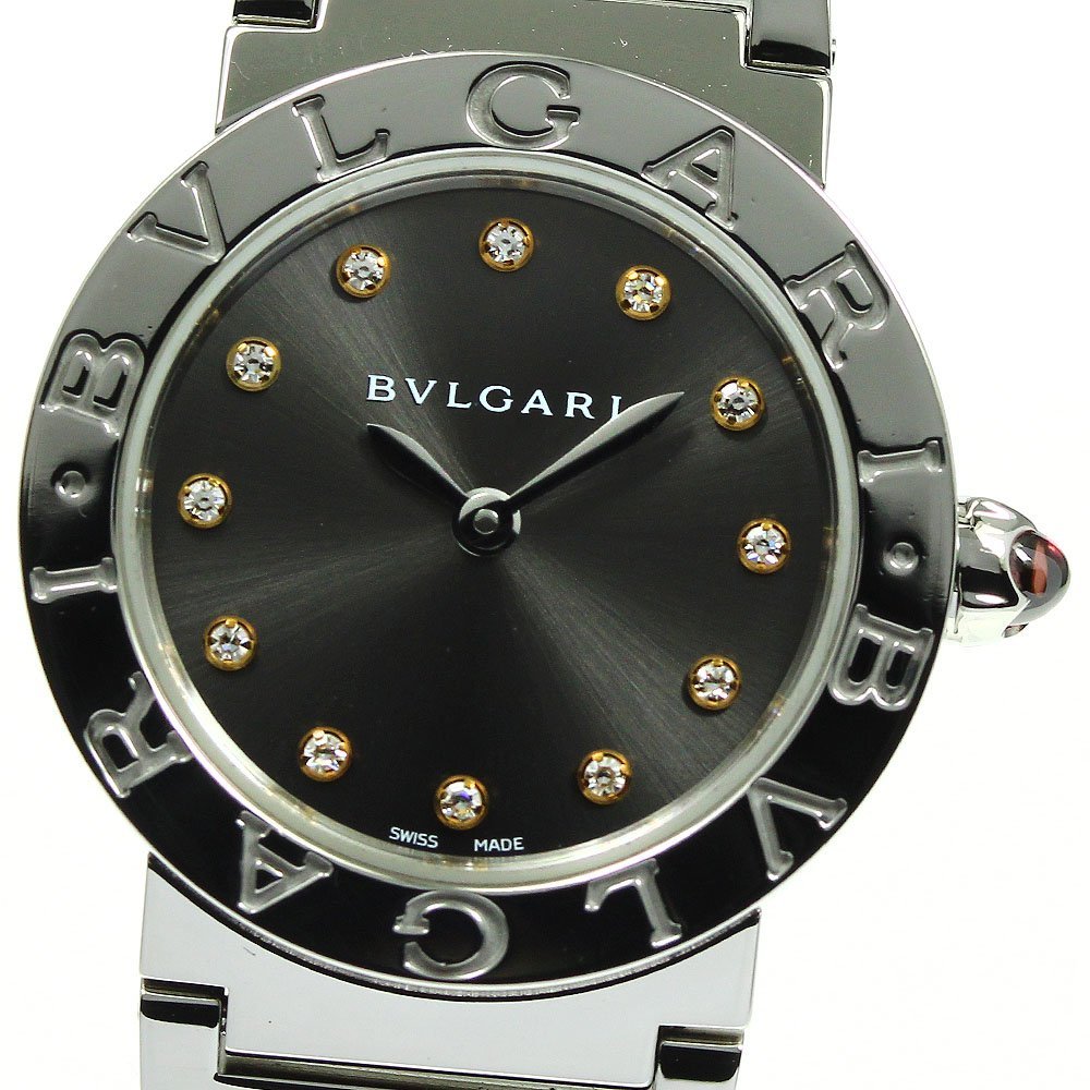 ☆美品 【BVLGARI】ブルガリ ブルガリブルガリ 12Pダイヤ BBL26S クォーツ レディース_733911_画像1