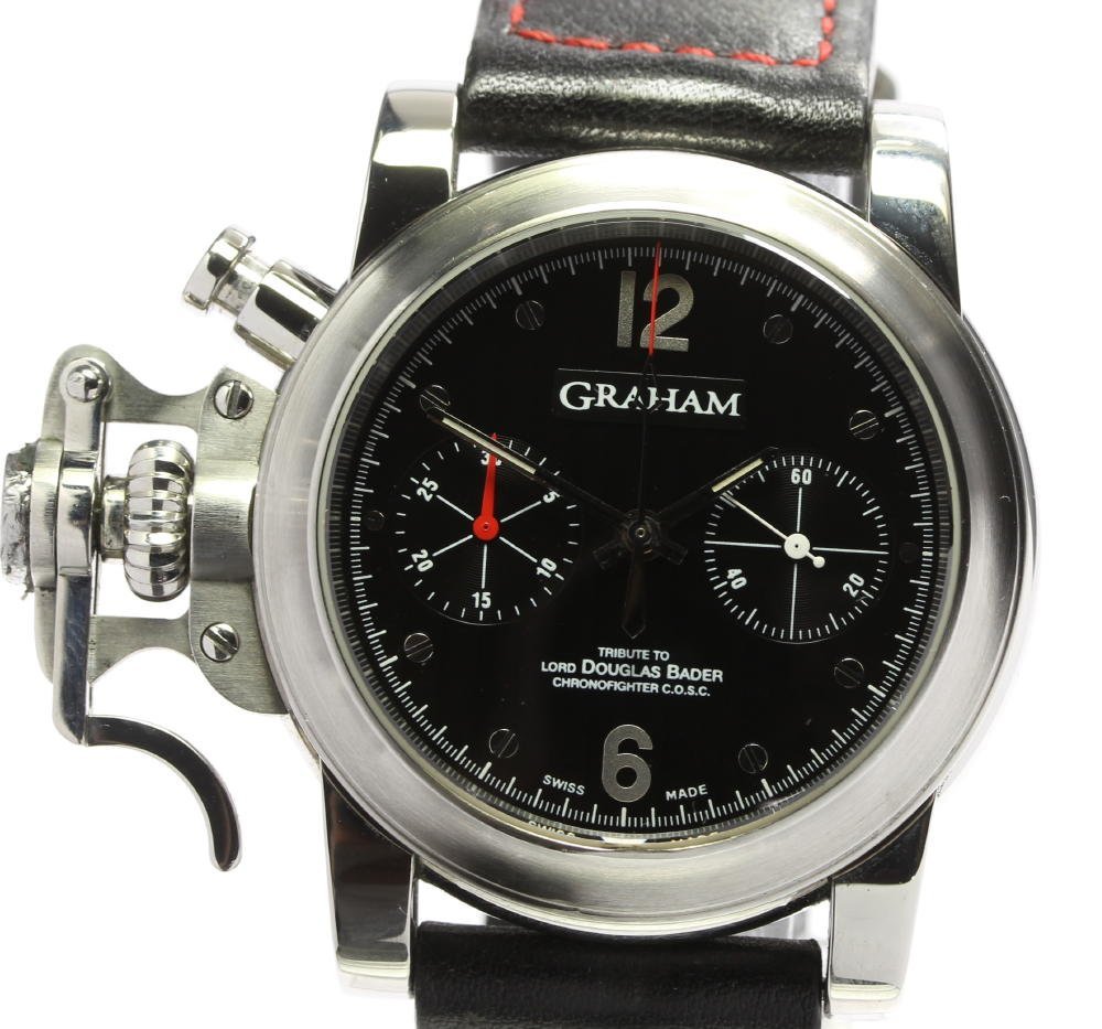  box attaching [GRAHAM] Graham Chrono Fighter chronograph self-winding watch men's 