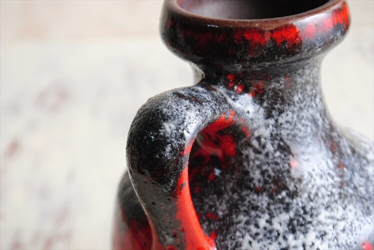 西ドイツ製 ヴィンテージ Fat Lava 陶器の花瓶 ファットラバー 花器 一輪挿し ミッドセンチュリー期 フラワーベース アンティーク ig2858
