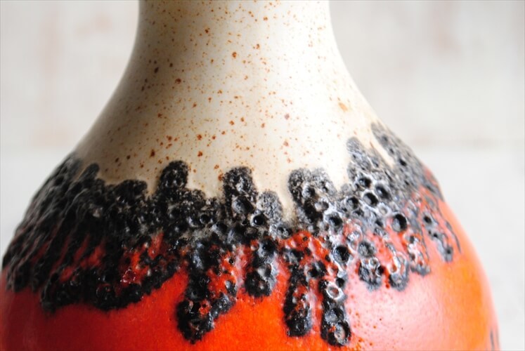 西ドイツ製 ヴィンテージ Bay Keramik 陶器の花瓶 Fat Lava 花器 一輪挿し ミッドセンチュリー期 フラワーベース アンティーク  ig2860