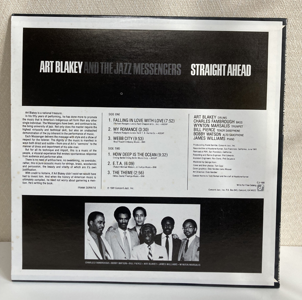 米 US盤/ JAZZ LP/ Art Blakey and The Jazz Messengers Straight Ahead _画像2