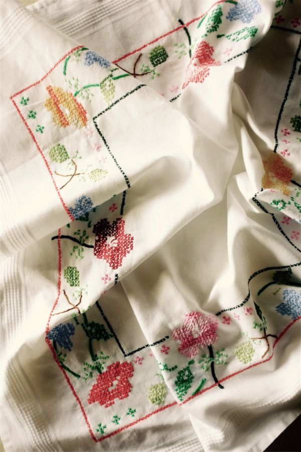 オンラインショップ】 ドイツ 刺繍 クロス ヴィンテージ ienomat.com.br