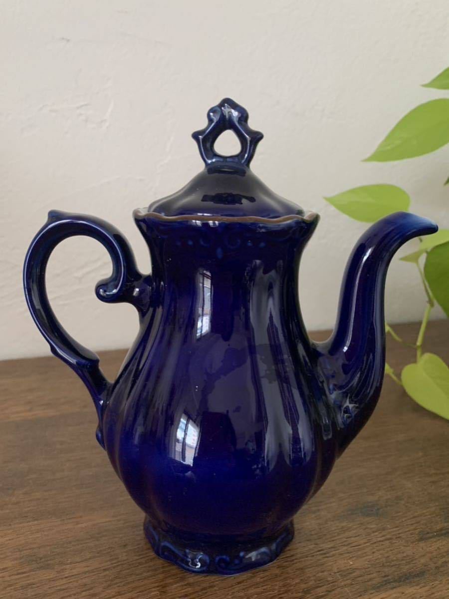  teapot blue flower Vintage 