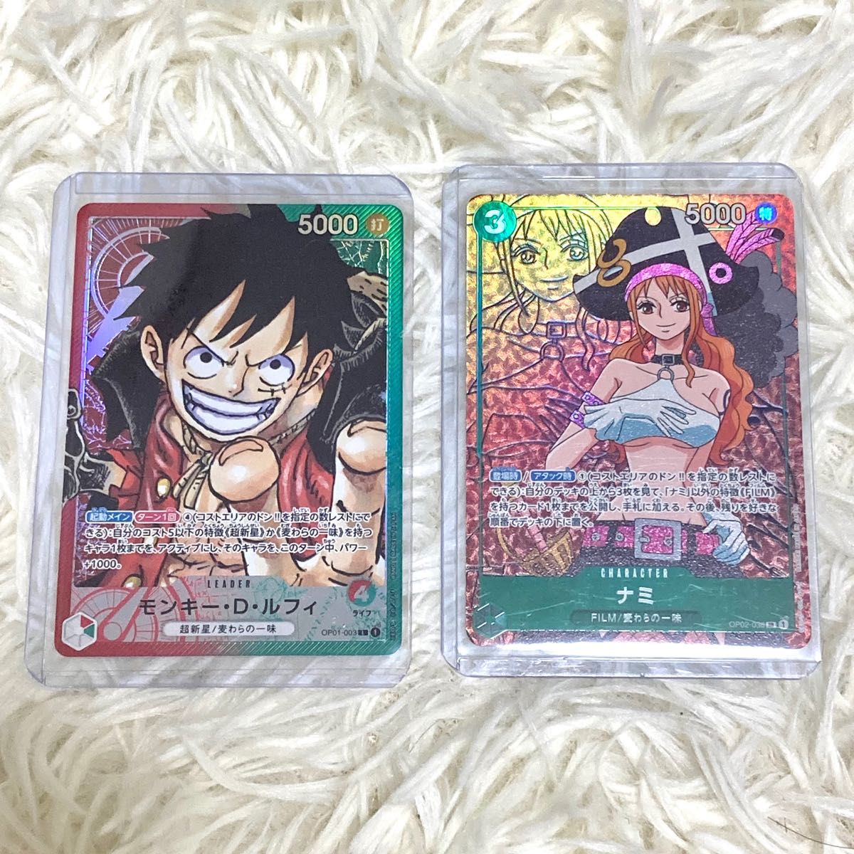 ルフィ ナミ SR パラレル リーダーカード 美品 ワンピースカード ルフィ ナミ SR パラレル リーダーカード 美品 ワンピースカード