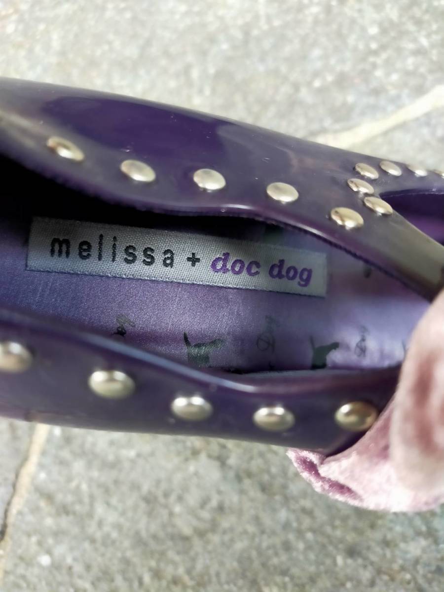 Melissa Melissa Melissa+doc dog 24.5cm лента ремешок лиловый заклепки дизайн туфли-лодочки Raver материалы каблук 7cm померить только не использовался 