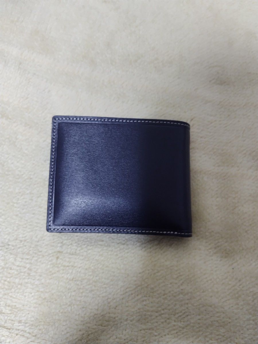 新品　タケオキクチ　メンズ　二つ折り財布　紺　カード入れ10