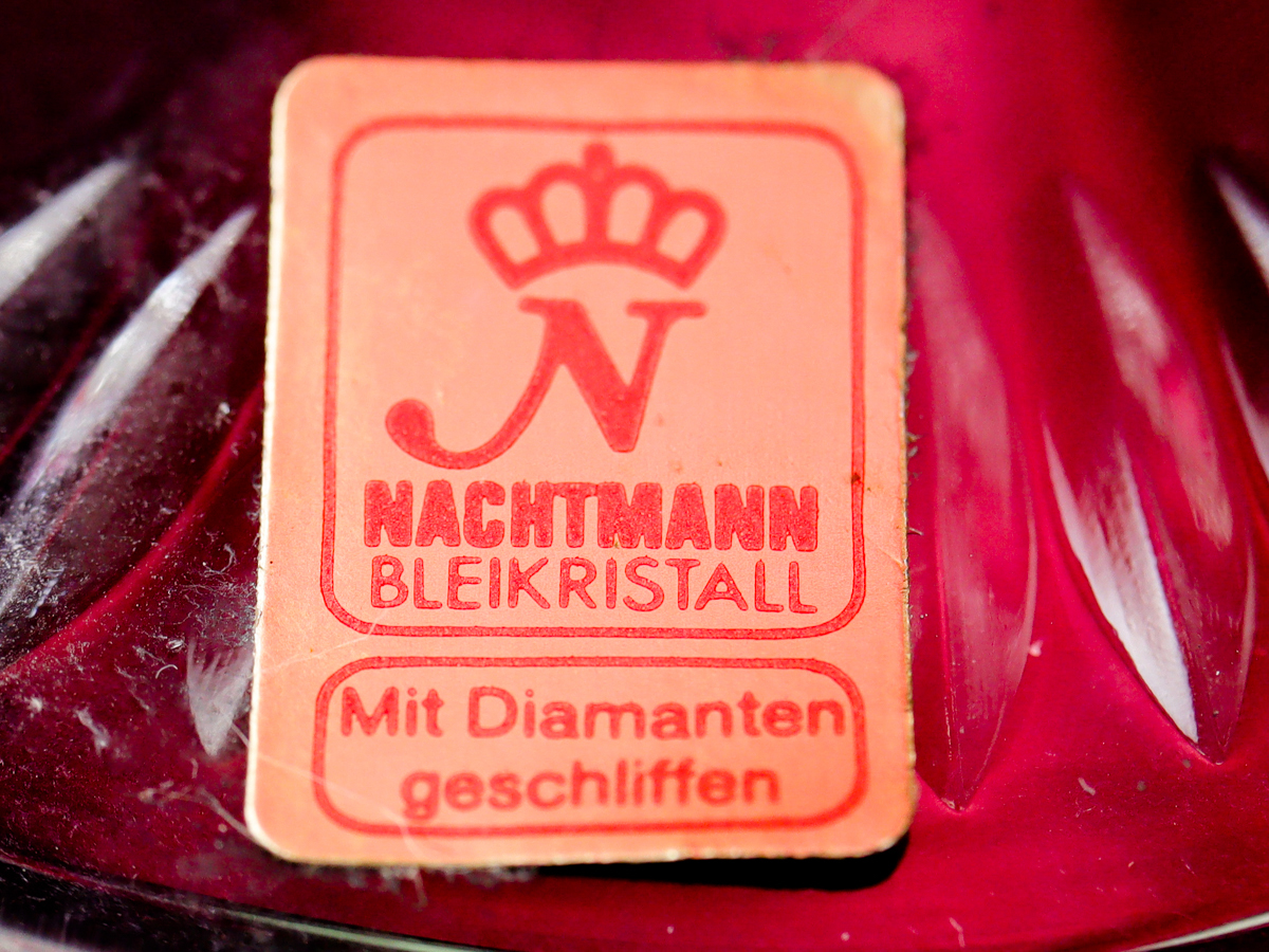 ナハトマン ドイツ クリスタル ブランデーグラス ルビー 美品 検：切子 ドレスデンクリスタルの画像4