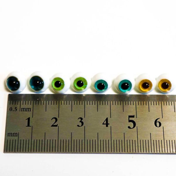 ドールアイ 8mm ガラス 緑 青 黄色 ガラス製 ガラス球 硝子眼 4対