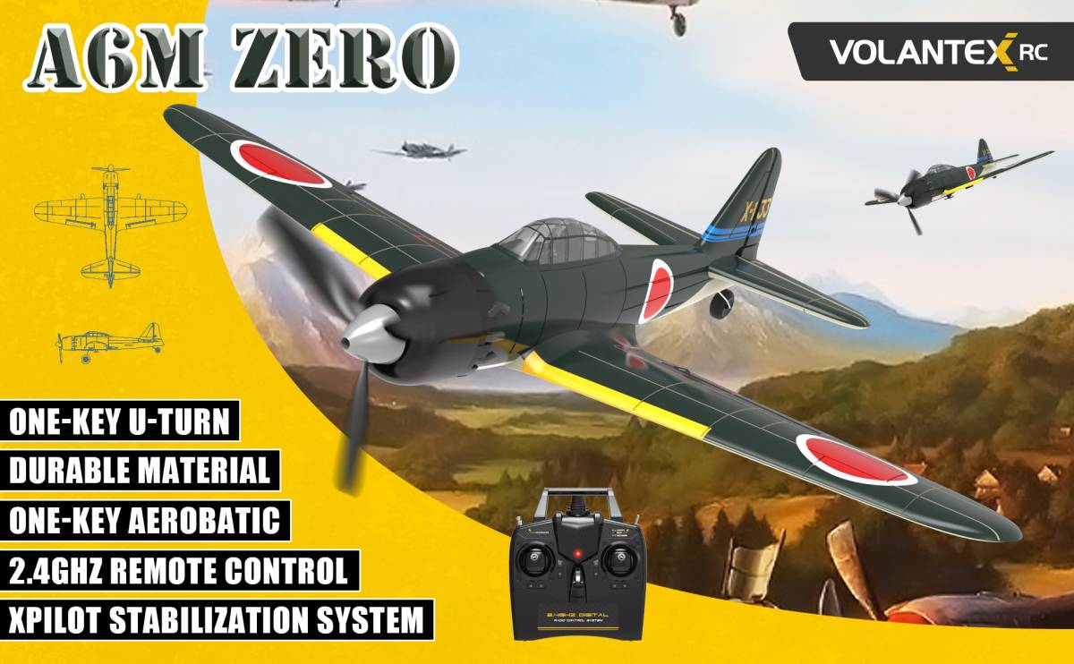 ゼロrc飛行機400mm,翼幅2.4g,6軸,リモコン飛行機,761-15 rtf戦闘機_画像3