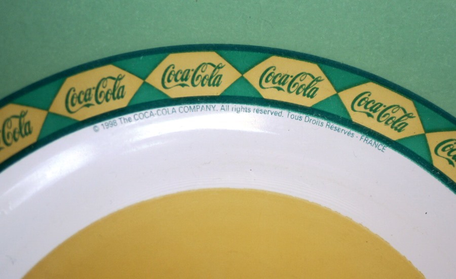 レトロ coca cola コカ・コーラ1988 ドイツ買い付け　France アルコロック arcoroc　プレート　コレクタブル _画像7