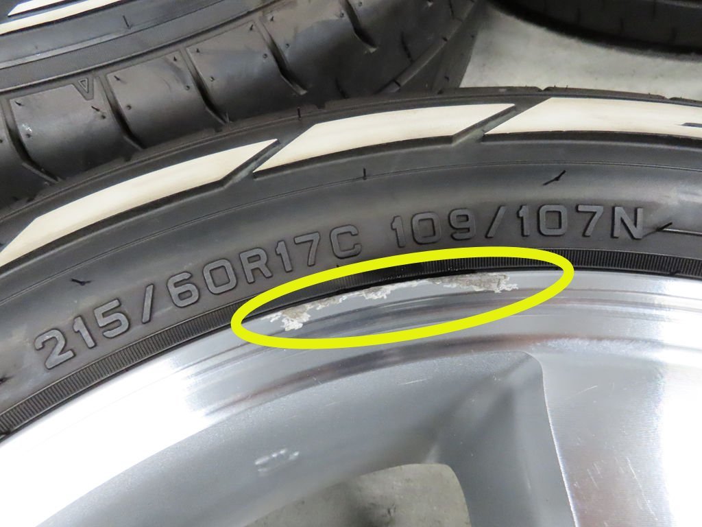 超バリ溝 トヨタ 120系 プラド 純正 ハイエース 215/60R17C 109/107N ホワイトレター LT 7.5J+30 PCD139.7 6穴 ハイグロス 流用 TRJ120W_画像8