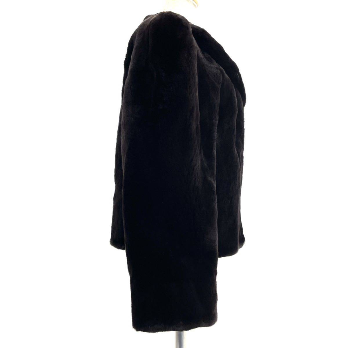 【七福】fk1134 Etude ハーフコート デザインコート ミンクコート ブラックミンク シェアードミンク 貂皮 mink身丈 約 50cm_画像4