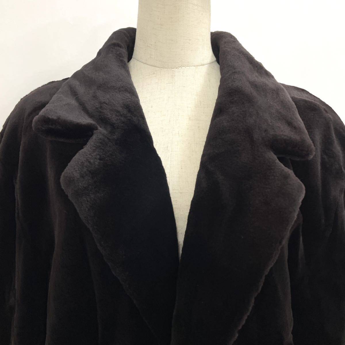 【七福】fk1276 紳士コート メンズコート ロングコート デザインコート ブラックミンク シェアードミンク 貂皮 mink 身丈 約 115cm_画像5