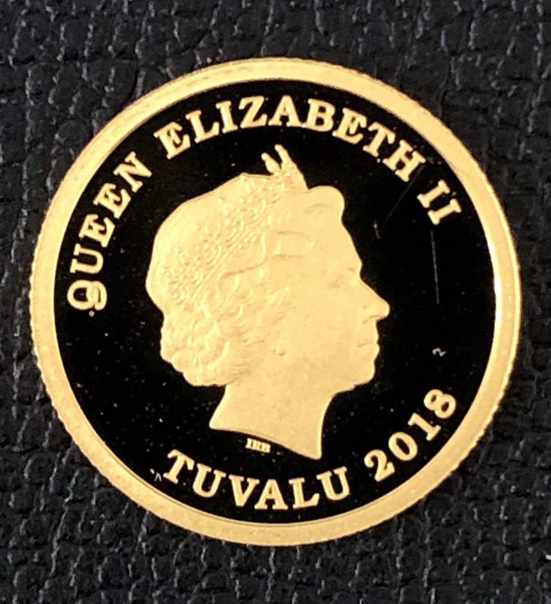 ツバル金貨 ホース 1/25oz K24 Tuvalu Gold Coin Horse/Queen Elizabethの画像2