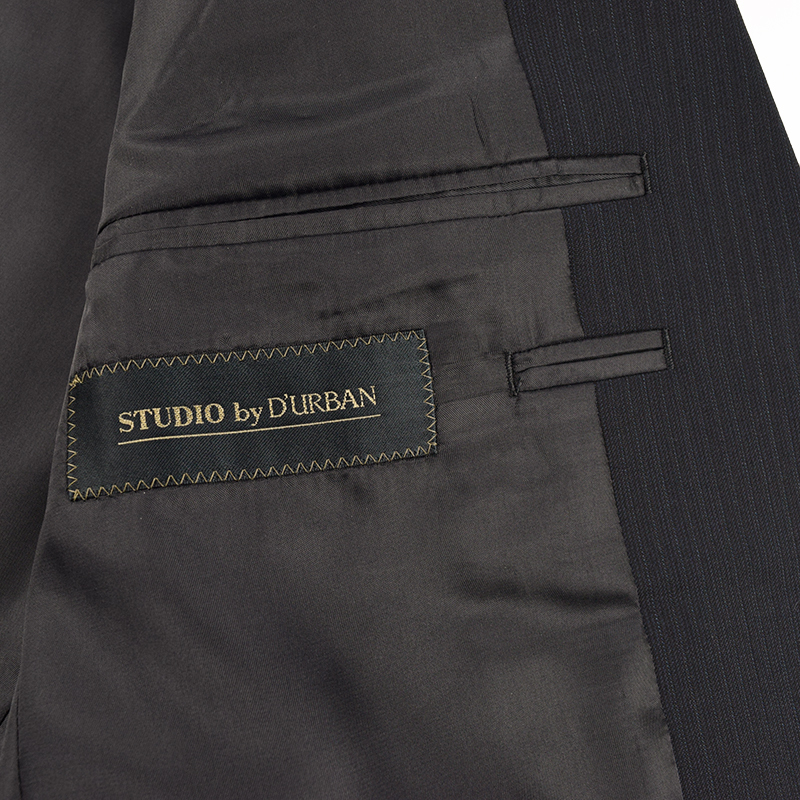 *STUDIO by D\'URBAN Studio bai Durban * autumn winter [ three-piece ] pinstripe pattern Super100\'S wool suit dark blue /A5