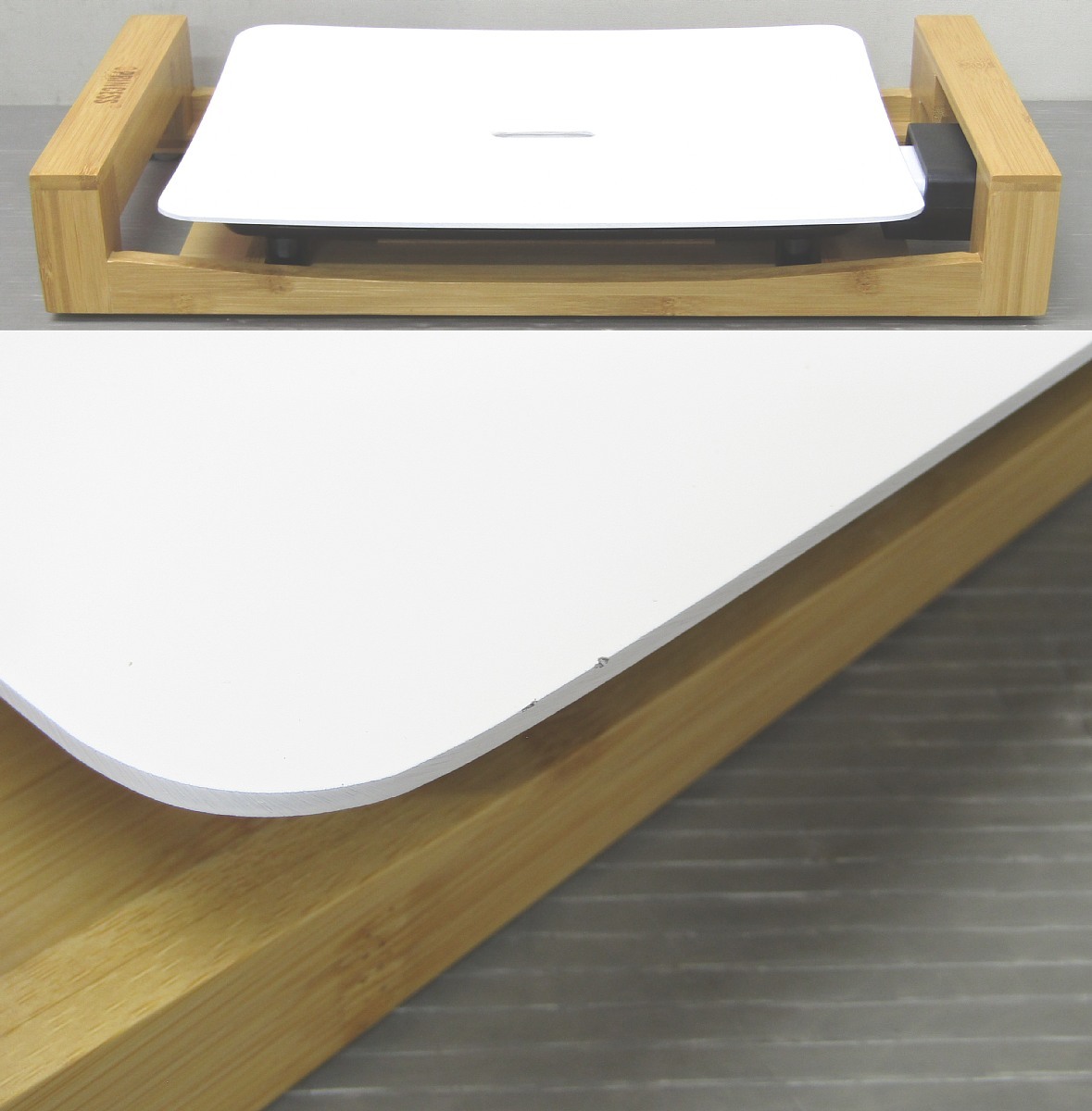 新品展示品 プリンセス テーブルグリル Mini Pure 103035 竹製台座 ホットプレート PRINCESS Table Grill_プレートのふちに小キズが見られます。