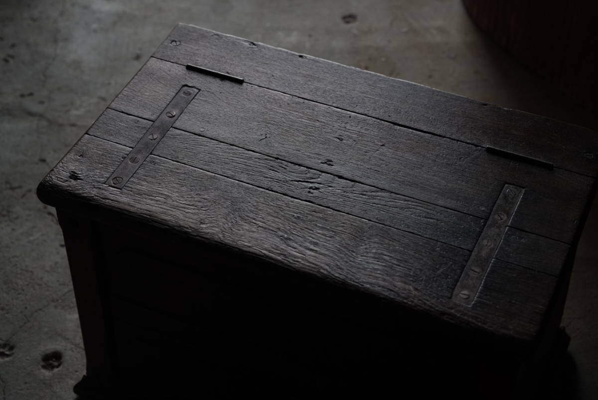 古い無垢材の靴職人の作業台 道具箱 / 19世紀・フランス / 古家具