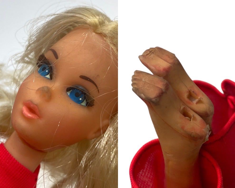当時物 1967年 バービー人形 マテル社 ヴィンテージバービー スタンド付き Barbie MATTEL社 リアルアイラッシュ パンツスタイルブロンドの画像4