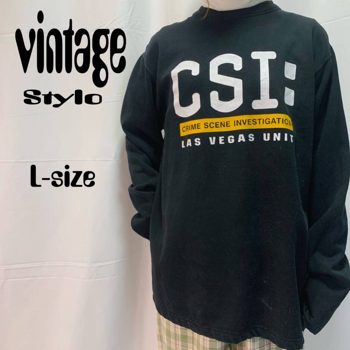 Stylo CSI: ヴィンテージ スウェット トレーナー L 5896_画像1