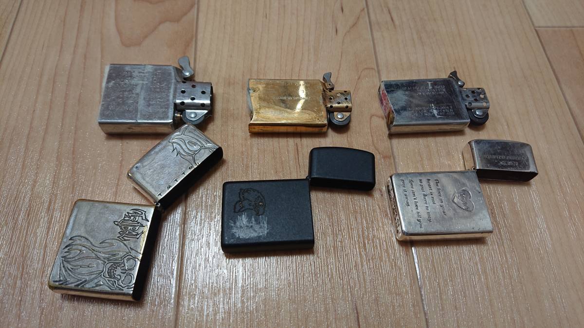 ZIPPOライター 7本まとめ売り ジャンク品です(中古)のヤフオク落札情報