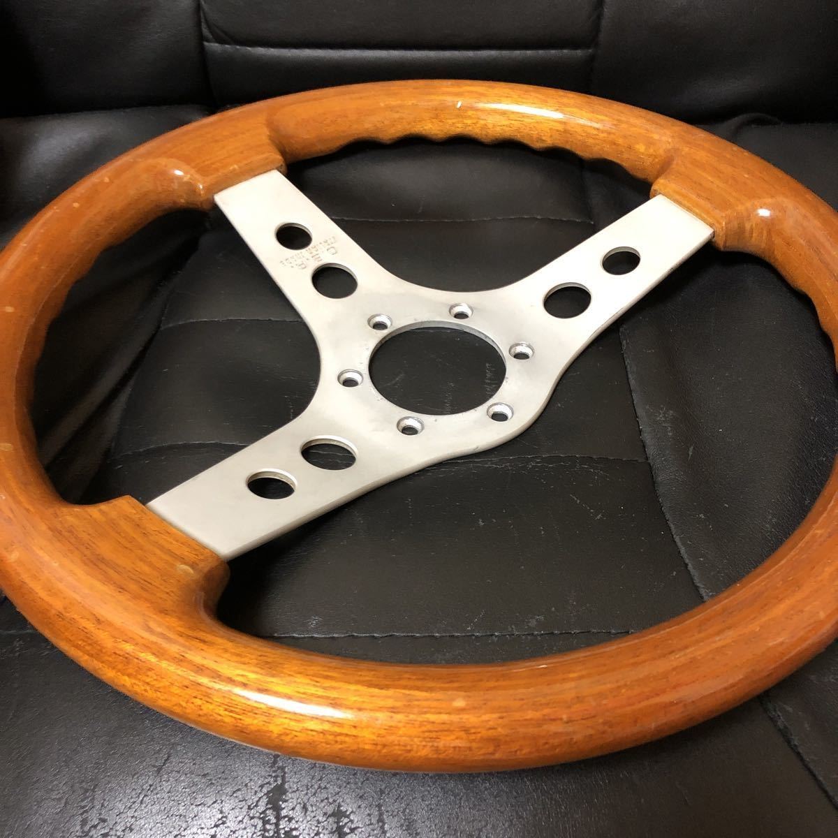 1 jpy start!OBR* over wooden steering wheel *34.5π* that time thing * old car 