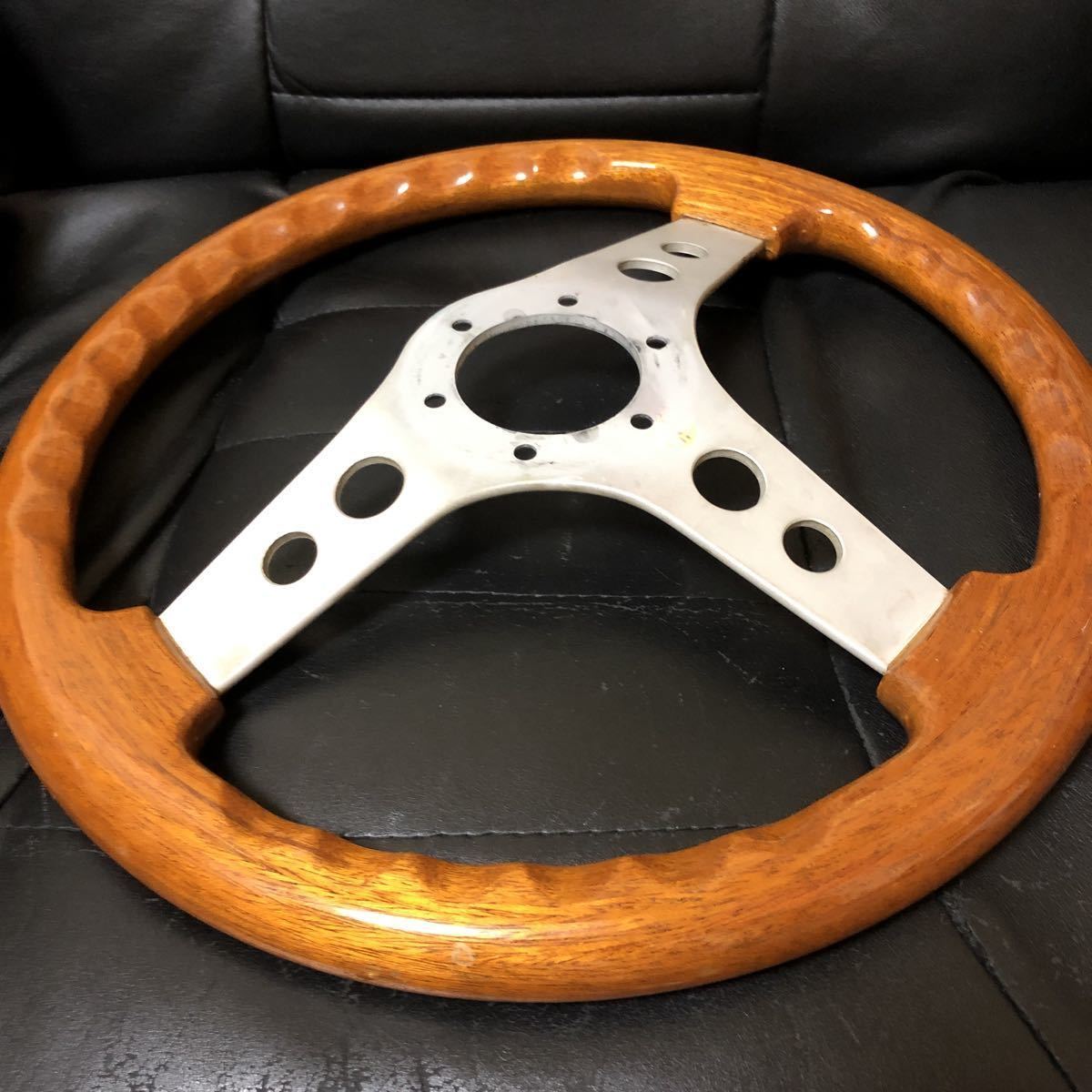 1 jpy start!OBR* over wooden steering wheel *34.5π* that time thing * old car 
