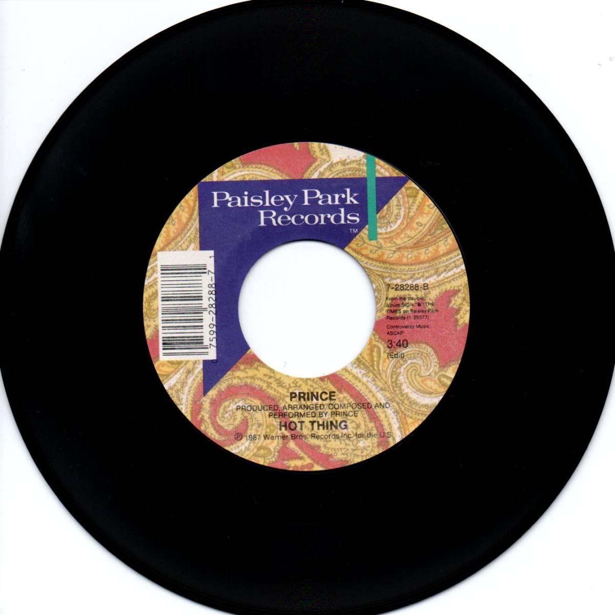 Prince 「I Could Never Take The Place Of Your Man/ Hot Thing」米国盤EPレコード_画像3