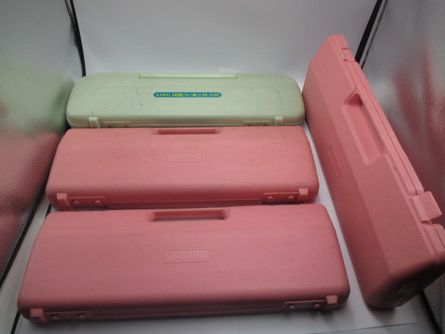 1円 YAMAHA ピアニカ 4台セット、P-32D ピンク・鍵盤ハーモニカ・まとめて・まとめ売りの画像1