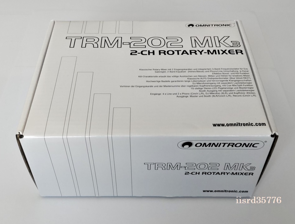 Omnitronic TRM-202 MK3 DJミキサー 2チャンネル DJ用 ロータリー