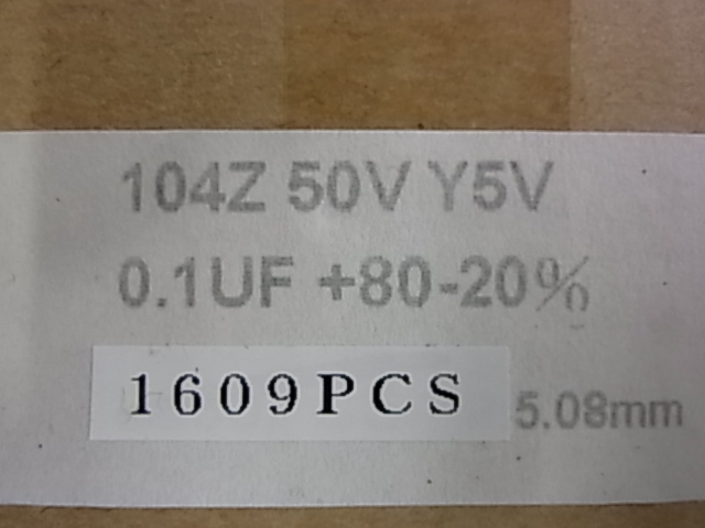 積層セラミックコンデンサー 0.1μF(104)　50V ブランド不明　104Z50VY5V 100個　 -[DIP部品Ⅰ]_画像3