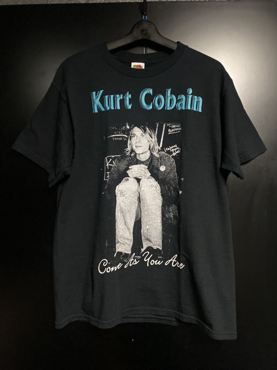 90'S当時物 Kurt Cobain Tシャツ ヴィンテージ サイズL NIRVANA バンドTシャツ カートコバーン HOLE ブラック ニルヴァーナ