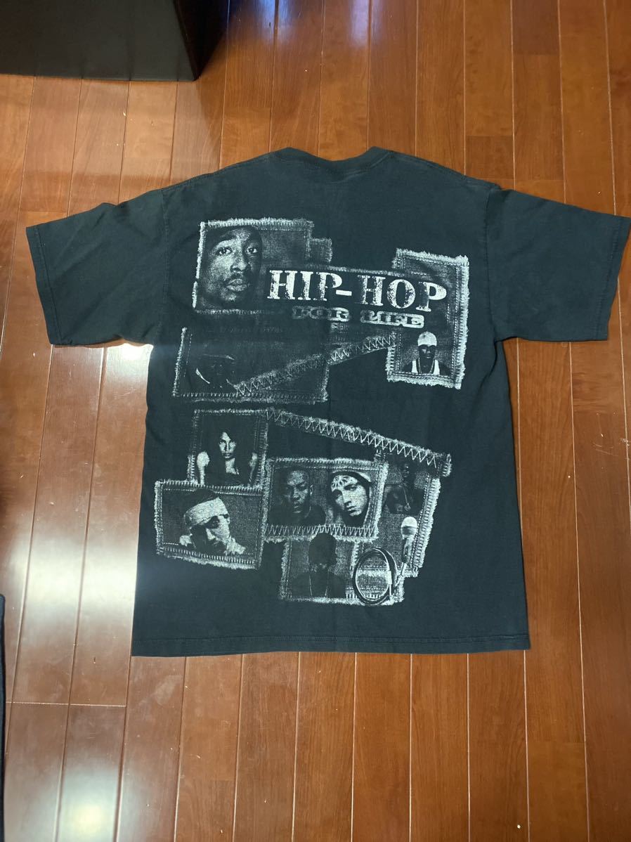 00'S当時物2PAC アーティストTシャツヴィンテージ サイズL EMINEM HIP HOP ブラック　BIGGIE エミネム　RAP Tシャツ　NAS Snoop Dogg_画像2