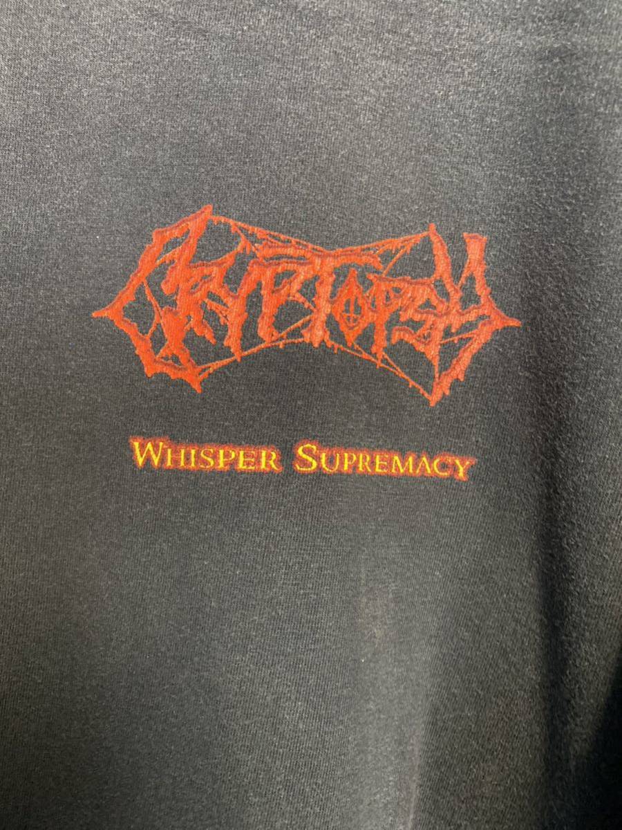 90'S CRYPTOPSY ロンTシャツ ヴィンテージ　XL バンドTシャツ　ブラック　デスメタルTシャツ　METALLICA クリプトプシー　_画像3