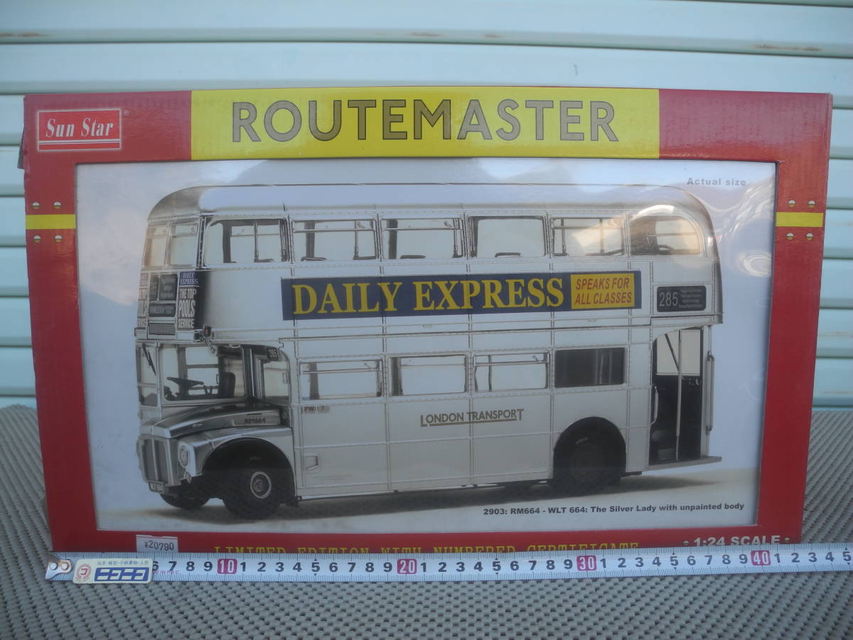 高級品市場 ROUTE SUNSTAR 【箱に難有】サンスター MASTER 白 ルートマスター ロンドンバス ミニカー 1/24 サンスター