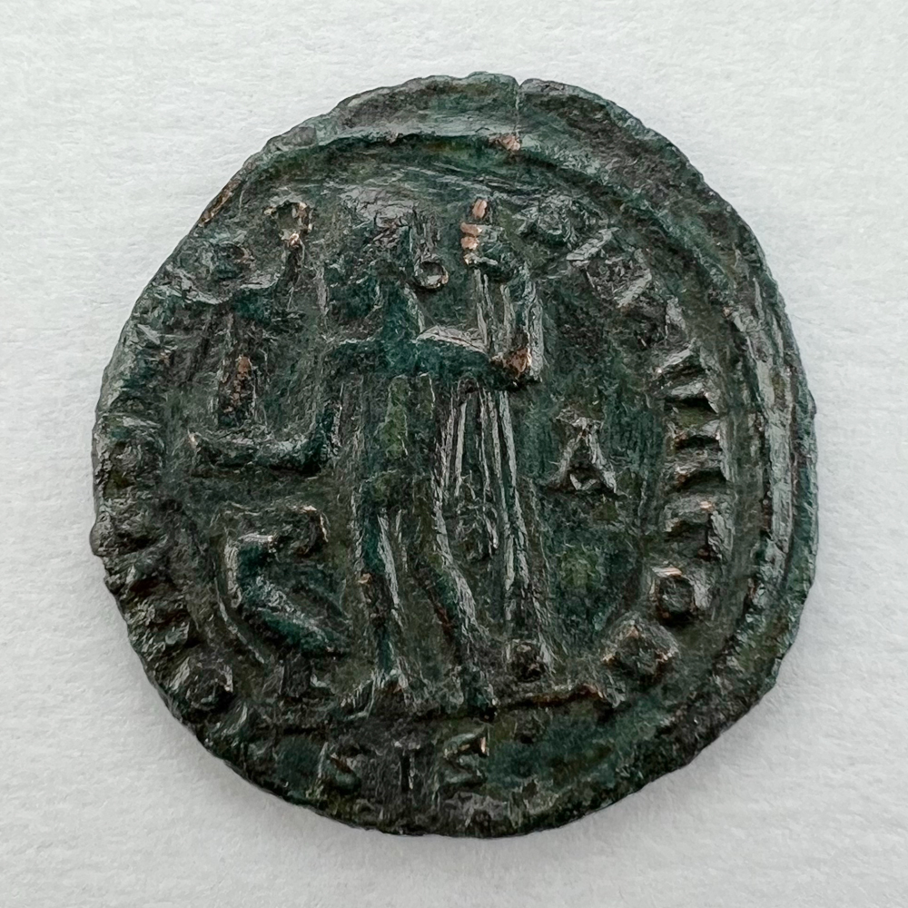 【古代ローマコイン】Constantine I（コンスタンティヌス1世）クリーニング済 ブロンズコイン 銅貨(eHdCXL5E4p)_画像2